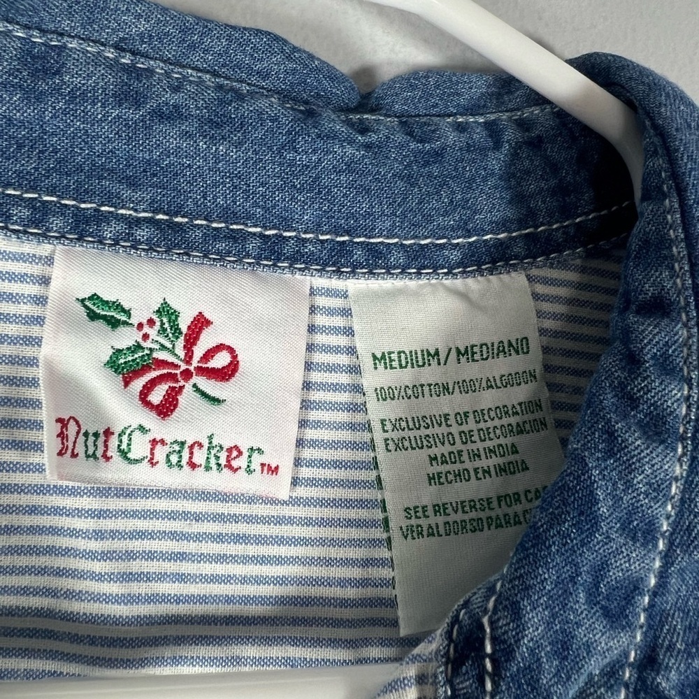 Vintage Nutcracker Striped Button Down Cat And Be… - image 3